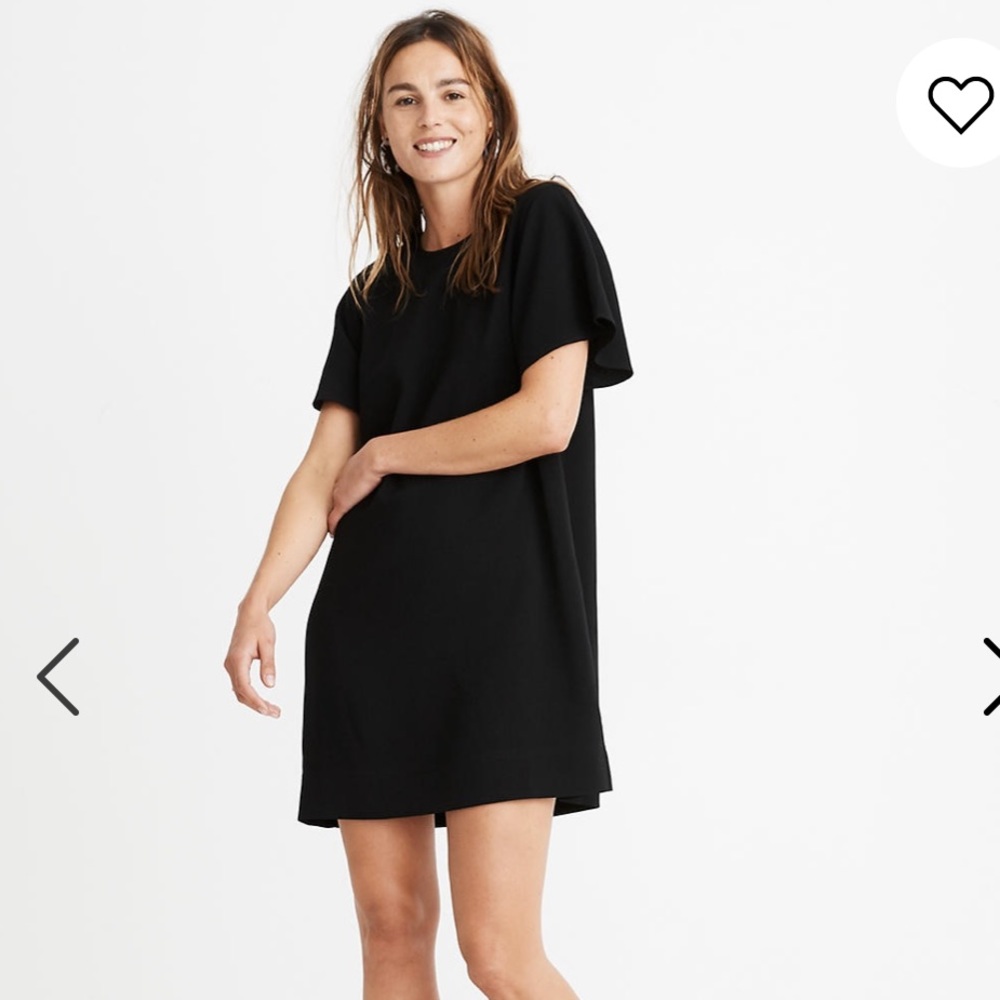 NWOT Madewell Crepe Flutter Sleeve Black Dress XXS